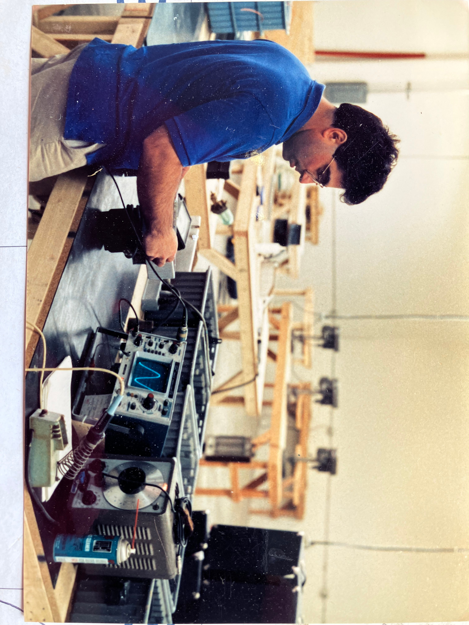 Eddie Spitzer at the workbench in 1987
